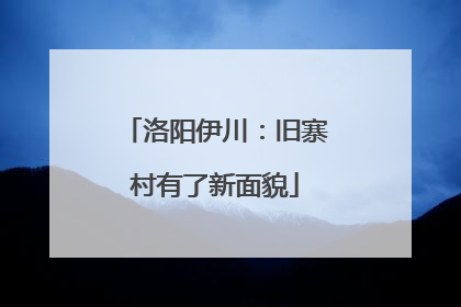 洛阳伊川：旧寨村有了新面貌