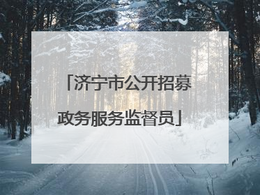 济宁市公开招募政务服务监督员