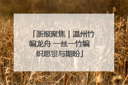 浙报聚焦｜温州竹编龙舟 一丝一竹编织愿景与期盼