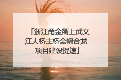 浙江甬金衢上武义江大桥主桥全幅合龙 项目建设提速