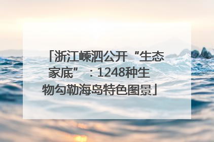 浙江嵊泗公开“生态家底”：1248种生物勾勒海岛特色图景