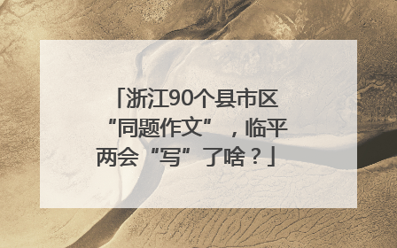 浙江90个县市区“同题作文”，临平两会“写”了啥？