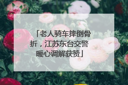 老人骑车摔倒骨折，江苏东台交警暖心调解获赞
