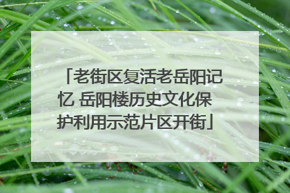 老街区复活老岳阳记忆 岳阳楼历史文化保护利用示范片区开街