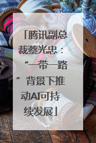 腾讯副总裁蔡光忠：“一带一路”背景下推动AI可持续发展