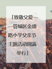 致敬父爱——管城区金盛路小学父亲节主题活动圆满举行