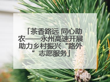 茶香路远 同心助农——永州高速开展助力乡村振兴“路外”志愿服务