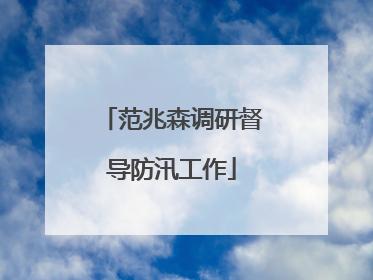 范兆森调研督导防汛工作