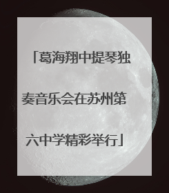 葛海翔中提琴独奏音乐会在苏州第六中学精彩举行