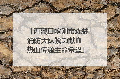 西藏日喀则市森林消防大队紧急献血 热血传递生命希望