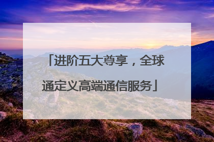 进阶五大尊享，全球通定义高端通信服务
