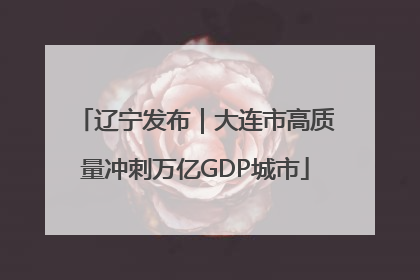 辽宁发布｜大连市高质量冲刺万亿GDP城市