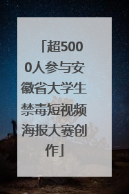 超5000人参与安徽省大学生禁毒短视频海报大赛创作