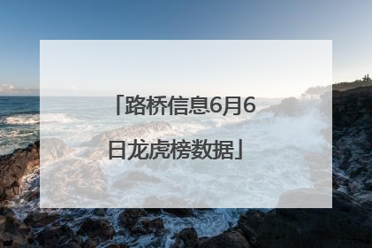 路桥信息6月6日龙虎榜数据