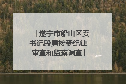 遂宁市船山区委书记段勇接受纪律审查和监察调查