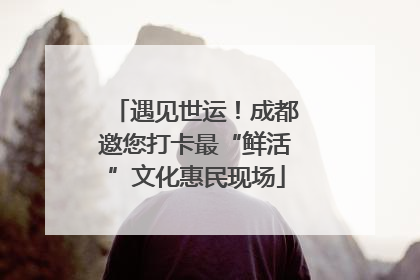 遇见世运！成都邀您打卡最“鲜活”文化惠民现场