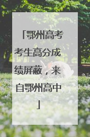 鄂州高考考生高分成绩屏蔽，来自鄂州高中