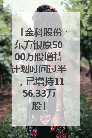金科股份：东方银原5000万股增持计划时间过半，已增持1156.33万股