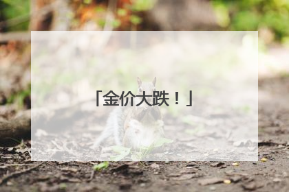 金价大跌！