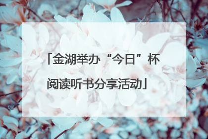 金湖举办“今日”杯阅读听书分享活动