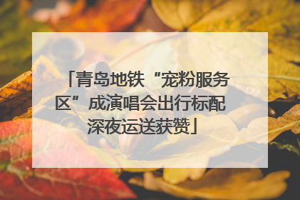 青岛地铁“宠粉服务区”成演唱会出行标配 深夜运送获赞
