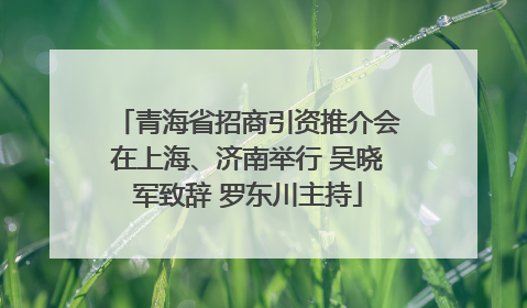 青海省招商引资推介会在上海、济南举行 吴晓军致辞 罗东川主持