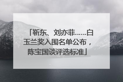 靳东、刘亦菲……白玉兰奖入围名单公布，陈宝国谈评选标准