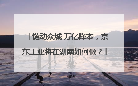 链动众城 万亿降本，京东工业将在湖南如何做？