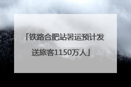 铁路合肥站暑运预计发送旅客1150万人