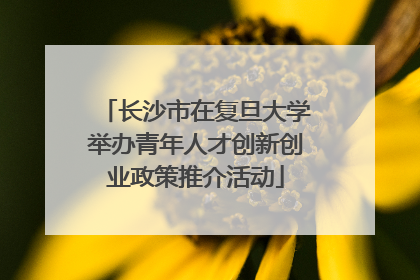 长沙市在复旦大学举办青年人才创新创业政策推介活动