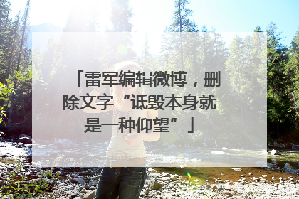 雷军编辑微博，删除文字“诋毁本身就是一种仰望”