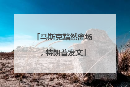 马斯克黯然离场，特朗普发文