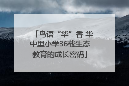鸟语“华”香 华中里小学36载生态教育的成长密码