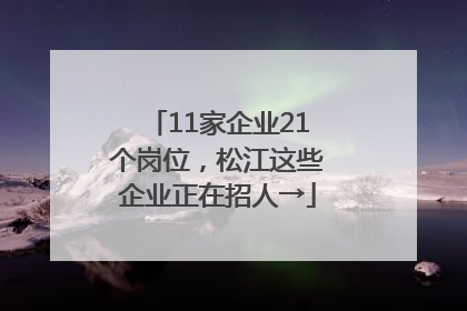 11家企业21个岗位，松江这些企业正在招人→