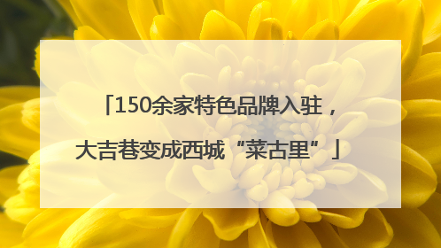 150余家特色品牌入驻，大吉巷变成西城“菜古里”