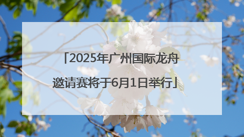 2025年广州国际龙舟邀请赛将于6月1日举行