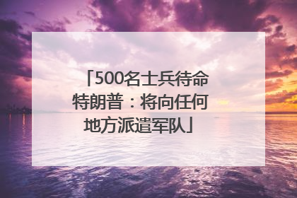 500名士兵待命 特朗普：将向任何地方派遣军队