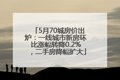 5月70城房价出炉：一线城市新房环比涨幅转降0.2%，二手房降幅扩大