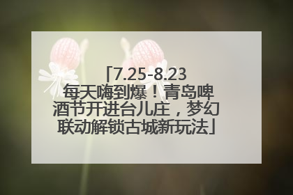 7.25-8.23 每天嗨到爆！青岛啤酒节开进台儿庄，梦幻联动解锁古城新玩法
